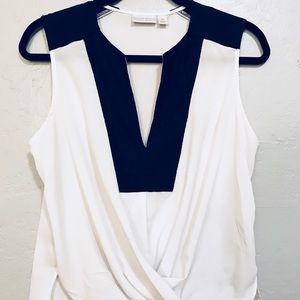 Chic White & Black Blouse